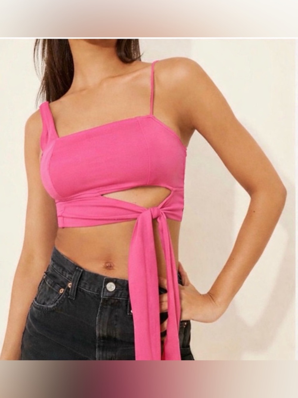 Free people Mila Tie‎ Front Crop Top NWOT